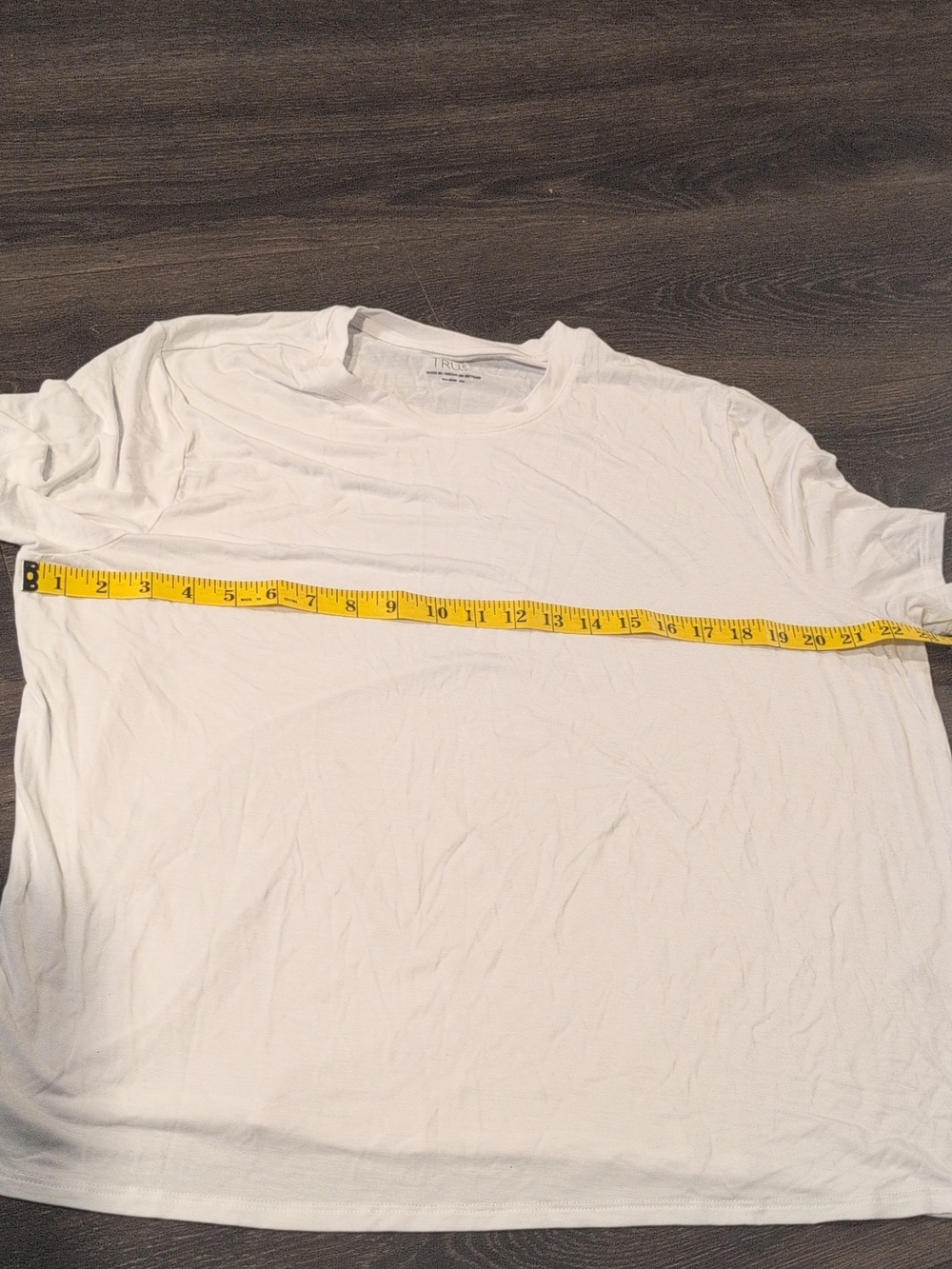 Time and Tru Women's Draped Boxy White T Shirt Short Sleeve Crew Neck XL NWT